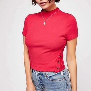 Free People crop mock neck top